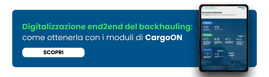 CargoON per la digitalizzazione end-to-end del processo di backhauling
