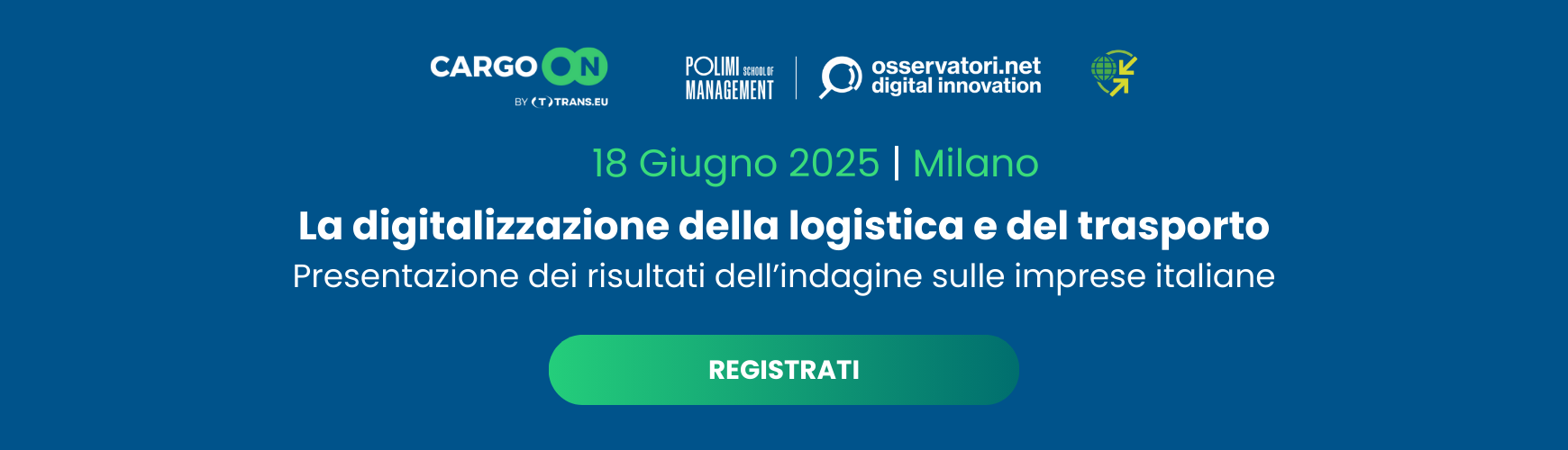 Registrati all'evento di presentazione dei risultati dell'indagine sulla digitalizzazione della logistica nelle imprese italiane
